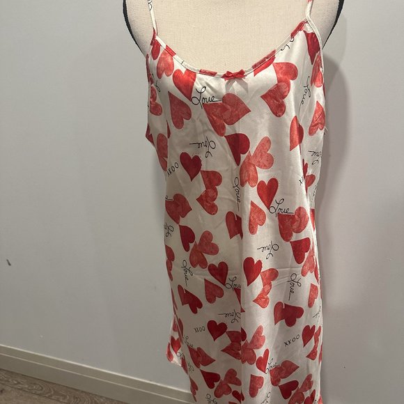 SOLD Secret Treasures Plus Lingerie Slip Dress Midi Heart XOXO Love L/XL - Picture 8 of 8
